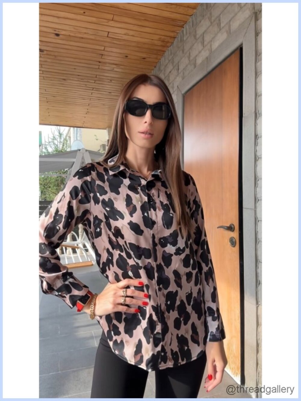 Silky Satin Button Down Collared Blouse Pleated Back Roll-Up Cuff - Picture 6 of 6